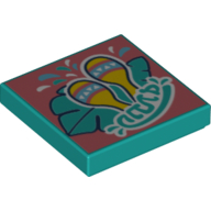 Visuel indicatif Rebrickable de Tuile 2 x 2 avec motif imprimé style Samba (Tile 2 x 2 with Samba Style Print)