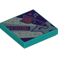 Visuel indicatif Rebrickable de Tuile 2 x 2 avec motif imprimé Synth Pop Style (Tile 2 x 2 with Synth Pop Style Print)