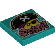 Visuel indicatif Rebrickable de Tuile 2 x 2 avec motif imprimé voix pirate (Tile 2 x 2 with Pirate Voice Print)