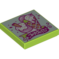Visuel indicatif Rebrickable de Tuile 2 x 2 avec motif imprimé monde de crème glacée (Tile 2 x 2 with Ice Cream World Print)