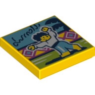 Visuel indicatif Rebrickable de Tuile 2 x 2 avec motif imprimé danse latine (Tile 2 x 2 with Latin Dance Print)