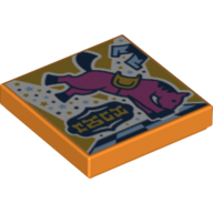 Visuel indicatif Rebrickable de Tuile 2 x 2 avec motif imprimé taureau (Tile 2 x 2 with Bucking Bull Print)