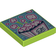 Visuel indicatif Rebrickable de Tuile 2 x 2 avec motif imprimé Popcorn (Tile 2 x 2 with Popcorn Print)