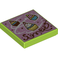 Visuel indicatif Rebrickable de Tuile 2 x 2 avec Cupcake Motif imprimé neige (Tile 2 x 2 with Cupcake Snow Print)