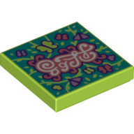 Visuel indicatif Rebrickable de Tuile 2 x 2 avec motif imprimé Papillons (Tile 2 x 2 with Butterflies Print)