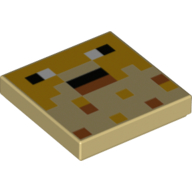 Visuel indicatif Rebrickable de Tuile 2 x 2 avec visage pixelisé, motif imprimé yeux noirs (Tile 2 x 2 with Pixelated Face, Black Eyes Print)