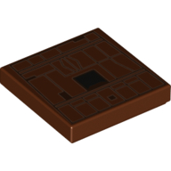 Visuel indicatif Rebrickable de Tuile 2 x 2 avec lignes beige, carré noir (côté chenille de sable) motif imprimé (Tile 2 x 2 with Tan Lines, Black Square (Sand Crawler Side) Print)