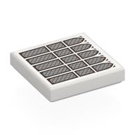 Visuel indicatif Rebrickable de Tuile 2 x 2 avec 5 fenêtres argentées motif imprimé (Tile 2 x 2 with 5 Silver Arched Windows Print)