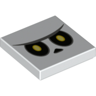 Tuile 2 x 2 avec yeux jaunes et noirs imprimé (visage de goomba d'os) (Tile 2 x 2 with Yellow and Black Eyes Print (Bone Goomba Face))