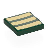 Visuel indicatif Rebrickable de Tuile 2 x 2 avec 3 lignes d'or motif imprimé (Tile 2 x 2 with 3 Gold Lines Print)