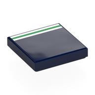 Visuel indicatif Rebrickable de Tuile 2 x 2 avec motif imprimé blanc/vert/blanc (Tile 2 x 2 with White/Green/White Stripes Print)