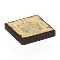 Visuel indicatif Rebrickable de Tuile 2 x 2 avec dessin de château sur fond beige imprimé (Tile 2 x 2 with Drawing of Castle on Tan Background Print)