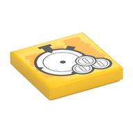 Visuel indicatif Rebrickable de Tuile 2 x 2 avec Chronomètre, Pièces motif imprimé (Tile 2 x 2 with Stopwatch, Coins Print)
