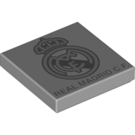 Visuel indicatif Rebrickable de Tuile 2 x 2 avec 'Real Madrid C.F.' et logo imprimé (Tile 2 x 2 with 'Real Madrid C.F.' and Logo Print)