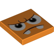 Tuile 2 x 2 avec visage en colère, crocs motif imprimé (Tile 2 x 2 with Angry Face, Fangs Print)