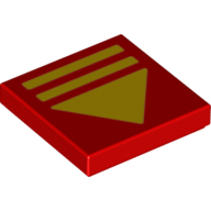Visuel indicatif Rebrickable de Tuile 2 x 2 avec des rayures jaunes, motif imprimé Triangle (Tile 2 x 2 with Yellow Stripes, Triangle Print)