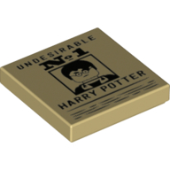 Visuel indicatif Rebrickable de Tuile 2 x 2 avec motif imprimé 'Undesirable No. 1 Harry Potter' (Tile 2 x 2 with 'Undesirable No. 1 Harry Potter' Print)