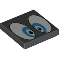 Tuile 2 x 2 avec grand motif imprimé yeux bleus (Tile 2 x 2 with Large Blue Eyes Print)