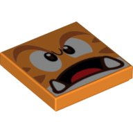 Tuile 2 x 2 avec motif imprimé Cat Goomba Face (Tile 2 x 2 with Cat Goomba Face Print)