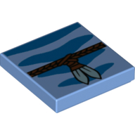 Visuel indicatif Rebrickable de Tuile 2 x 2 avec des formes azur foncé, corde avec 2 plumes imprimé (Tile 2 x 2 with Dark Azure Shapes, Rope with 2 Feathers Print)