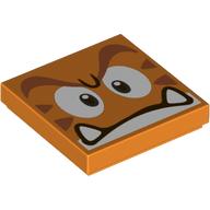 Tuile 2 x 2 avec motif imprimé Cat Goomba (Tile 2 x 2 with Cat Goomba Print)