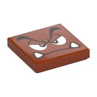 Tuile 2 x 2 avec Goomba Face, motif imprimé agacé (Tile 2 x 2 with Goomba Face, Annoyed Print)