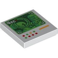 Visuel indicatif Rebrickable de Carreau 2 x 2 avec grand écran d'affichage montrant astronaute, Bionicle canon motif imprimé (Tile 2 x 2 with Large Display Screen Showing Astronaut, Bionicle Cannon Print)
