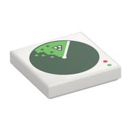 Visuel indicatif Rebrickable de Tuile 2 x 2 avec grand écran radar rond imprimé (Tile 2 x 2 with Large Round Radar Display Print)