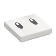 Tuile 2 x 2 avec deux yeux noirs motif imprimé (Tile 2 x 2 with Two Black Eyes Print)