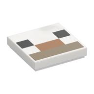 Visuel indicatif Rebrickable de Tuile 2 x 2 avec motif imprimé noir/brun foncé/nougat moyen (Minecraft face pixélisée) (Tile 2 x 2 with Black/Dark Tan/Medium Nougat Rectangle (Minecraft Pixelated Face) Print)