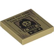 Visuel indicatif Rebrickable de Tuile 2 x 2 avec l'affiche recherchée, 'HAVE YOU SEEN THIS WIZARD?', motif imprimé noir sirius (Tile 2 x 2 with Wanted Poster, 'HAVE YOU SEEN THIS WIZARD?', Sirius Black Print)