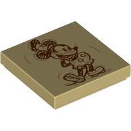 Visuel indicatif Rebrickable de Tuile 2 x 2 avec motif imprimé de croquis de souris mickey classique (Tile 2 x 2 with Classic Mickey Mouse Sketch Print)