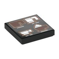 Visuel indicatif Rebrickable de Tuile 2 x 2 avec motif imprimé tasses à café (Tile 2 x 2 with Coffee Mugs Print)
