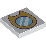 Visuel indicatif Rebrickable de Tuile 2 x 2 avec motif imprimé miroir en forme de chat (Tile 2 x 2 with Cat-Shaped Mirror Print)