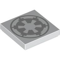 Visuel indicatif Rebrickable de Tuile 2 x 2 avec motif imprimé empire gris bleuté clair (Tile 2 x 2 with Light Bluish Grey Empire Logo Print)