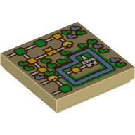Visuel indicatif Rebrickable de Tuile 2 x 2 avec motif imprimé Super Mario Bros. 3 Carte (Tile 2 x 2 with Super Mario Bros. 3 Map Print)