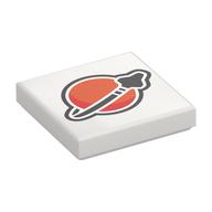 Visuel indicatif Rebrickable de Tuile 2 x 2 avec moderne classique espace logo motif imprimé (Tile 2 x 2 with Modern Classic Space Logo Print)