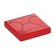 Visuel indicatif Rebrickable de Tuile 2 x 2 avec motif imprimé de toiles rouge foncé (Tile 2 x 2 with Dark Red Webs Print)