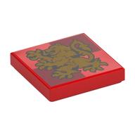 Visuel indicatif Rebrickable de Tuile 2 x 2 avec lion d'or, motif imprimé blason gryffondor (Tile 2 x 2 with Gold Lion, Gryffindor Crest Print)