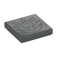 Visuel indicatif Rebrickable de Tuile 2 x 2 avec motif imprimé de dessin de visage gris bleuté foncé (pierre à gossip) (Tile 2 x 2 with Dark Bluish Grey Face Drawing Print (Gossip Stone))