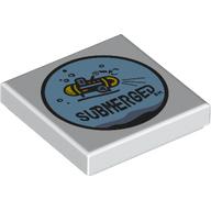 Visuel indicatif Rebrickable de Tuile 2 x 2 avec 'SUBMERGED', sous-marin en bleu clair cercle motif imprimé (Tile 2 x 2 with 'SUBMERGED', Submarine in Light Blue Circle Print)