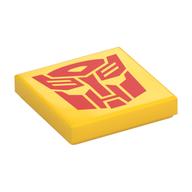 Visuel indicatif Rebrickable de Tuile 2 x 2 avec motif imprimé rouge autobot / bourdon (Tile 2 x 2 with Red Autobot / Bumblebee Face Print)