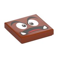 Tuile 2 x 2 avec Goomba Face et bouche ouverte, motif imprimé Langue (Tile 2 x 2 with Goomba Face and Open Mouth, Tongue Print)