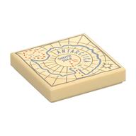 Visuel indicatif Rebrickable de Tuile 2 x 2 avec motif imprimé carte antarctique (Tile 2 x 2 with Antarctica Map Print)