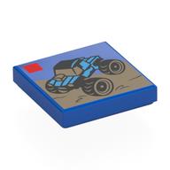Visuel indicatif Rebrickable de Tuile 2 x 2 avec LEGO coffret, monstre camion motif imprimé (Tile 2 x 2 with LEGO Set, Monster Truck Print)