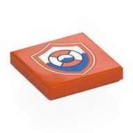 Visuel indicatif Rebrickable de Tuile 2 x 2 avec logo de garde-côtes imprimé (Tile 2 x 2 with Coastguard Logo Print)