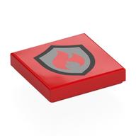 Visuel indicatif Rebrickable de Tuile 2 x 2 avec motif imprimé symbole de pompier argent (Tile 2 x 2 with Silver Fire Fighter Symbol Print)