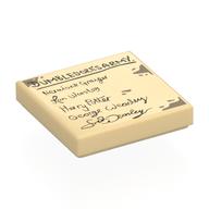 Visuel indicatif Rebrickable de Tuile 2 x 2 avec rainure parchemin, 'DUMBLEDORES ARMY', Noms imprimés (Tile 2 x 2 with Groove with Parchment, 'DUMBLEDORES ARMY', Names Print)