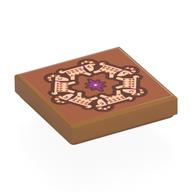 Visuel indicatif Rebrickable de Tuile 2 x 2 avec étoile violet foncé, chèvres beige circlling imprimé (Tile 2 x 2 with Dark Purple Star, Tan Circling Goats Print)