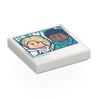 Visuel indicatif Rebrickable de Tuile 2 x 2 avec Photo de Gwen Stacy et motif imprimé Miles Morales (Tile 2 x 2 with Photo of Gwen Stacy and Miles Morales Print)